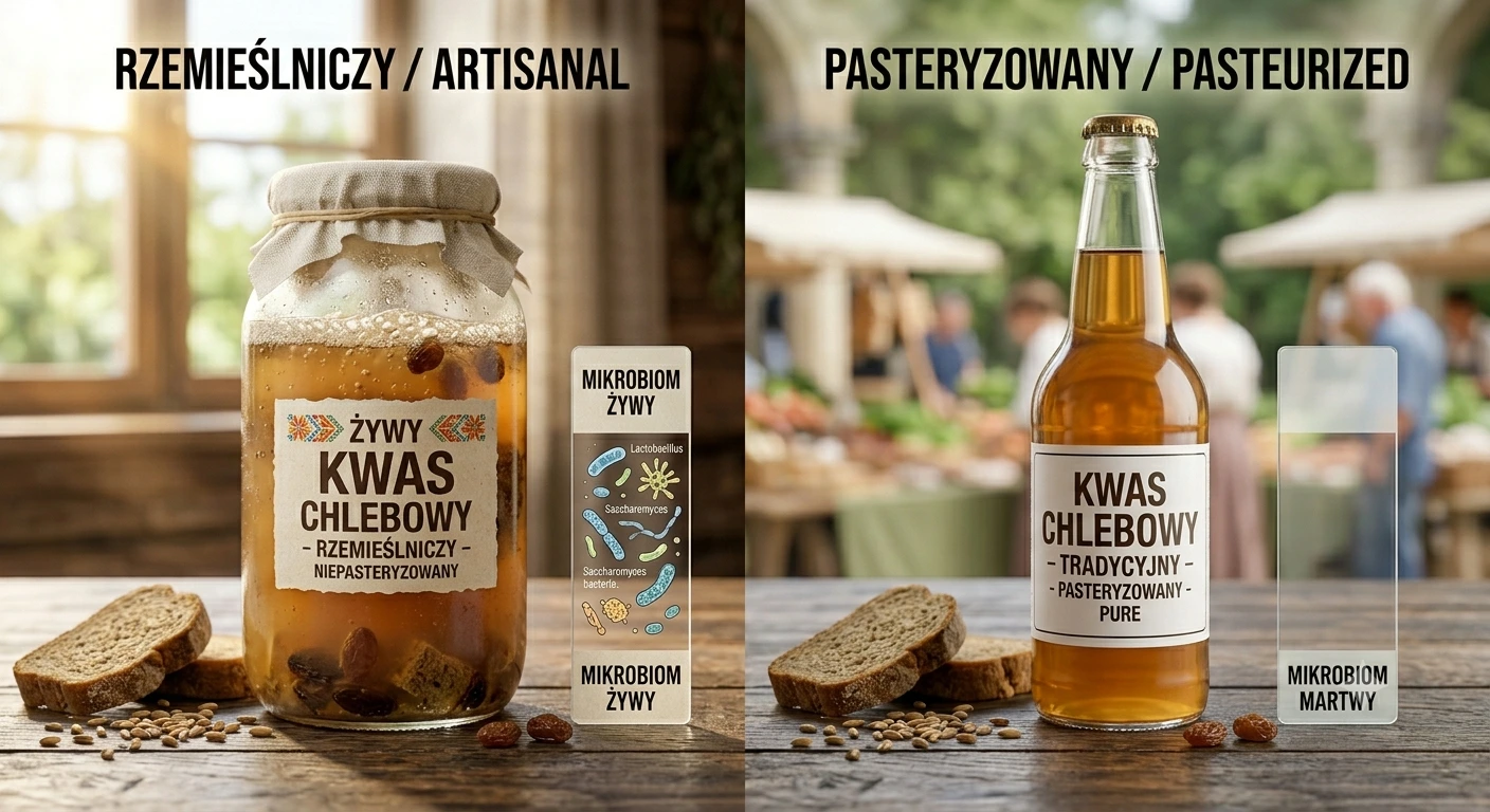 Kwas chlebowy rzemieślniczy a pasteryzowany – który ma żywe kultury bakterii?
